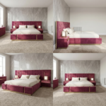 Elegant Luxury Beds – Special Designer Beds Velvet Geometric Platform Frame - Image 2