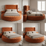 Brand New Elegant Luxury Beds – Special Designer Beds Round Velvet Chesterfield Frame - Image 2