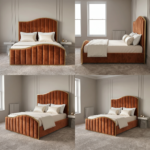 Brand New Elegant Luxury Beds – Special Designer Beds Velvet Curved Frame - UK Handcrafted - Image 2