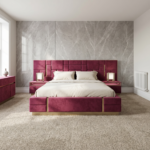 Elegant Luxury Beds – Special Designer Beds Velvet Geometric Platform Frame