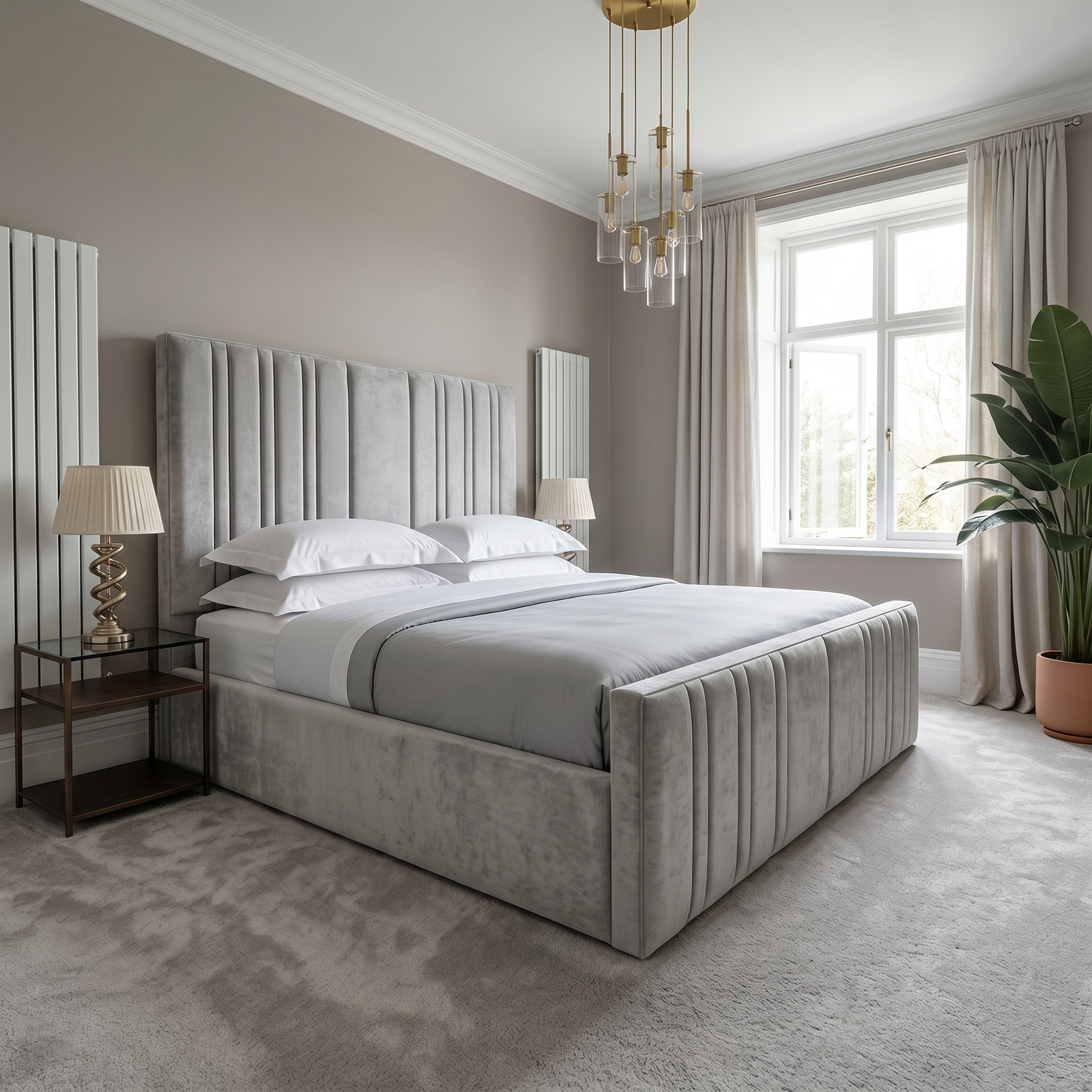 freepik__use-the-provided-bed-image-as-the-exact-base-refer__45722 Brand New Elegant Luxury Special Designer Beds – Channel Tufted Line Beds Platform Frame - Image 1