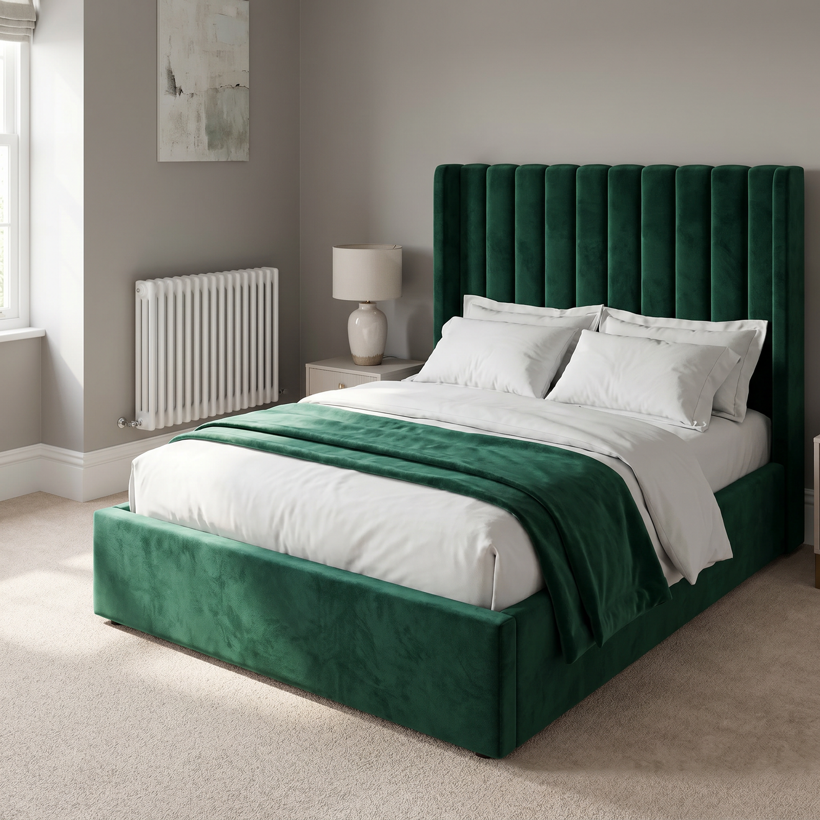 freepik__use-the-provided-bed-image-as-the-exact-base-refer__88004 Elegant Designer Beds – Velvet Line Beds with Vertical Channel Tufting - Image 1