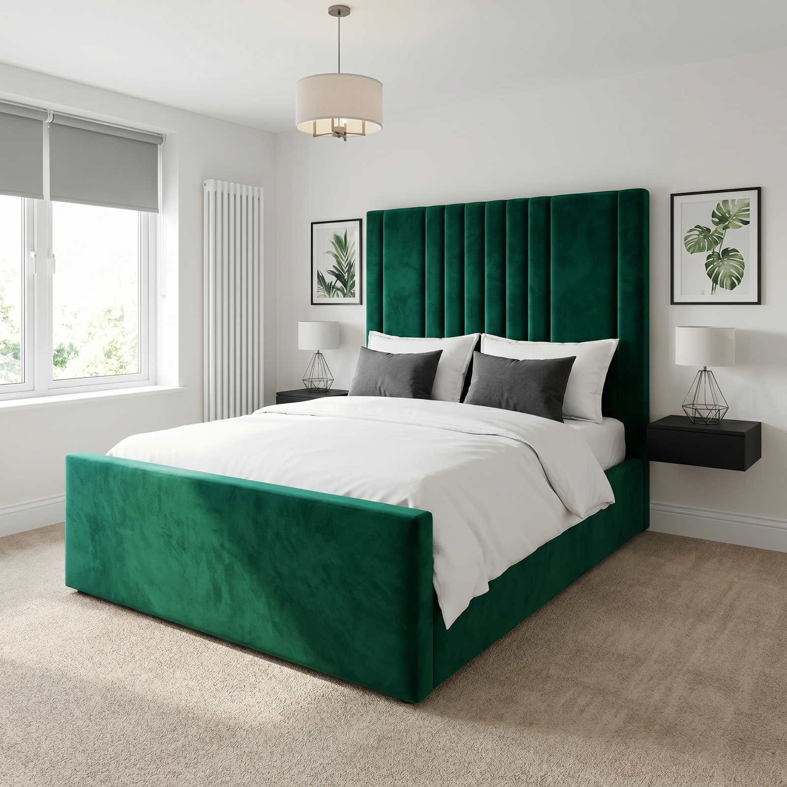 freepik__use-the-provided-bed-image-as-the-exact-base-refer__93058 Special Designer Beds – Velvet Line Beds Frame with Channel Tufting - UK Handcrafted - Image 1