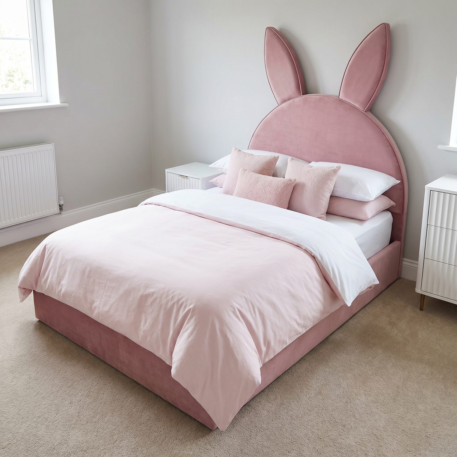 freepik_use-the-provided-bed-imag_2873096297 Luxury Bunny Ear Kids Bed Frame – Novelty Single Bed - UK Handcrafted - Image 1