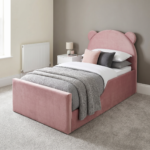 Luxury Kids Bed with Bear Ear Headboard – Single Bed Frame - UK Handcrafted