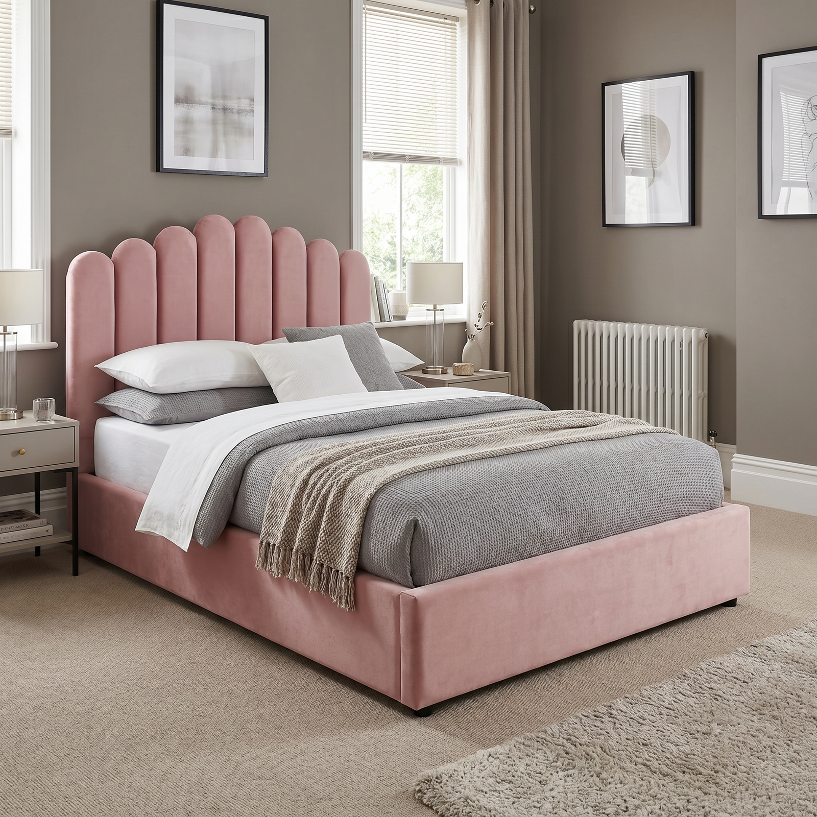 freepik_use-the-provided-bed-imag_2874230594 Luxury Kids Bed with Scalloped Shell Headboard – Modern Elegant Bed Frame - Image 1