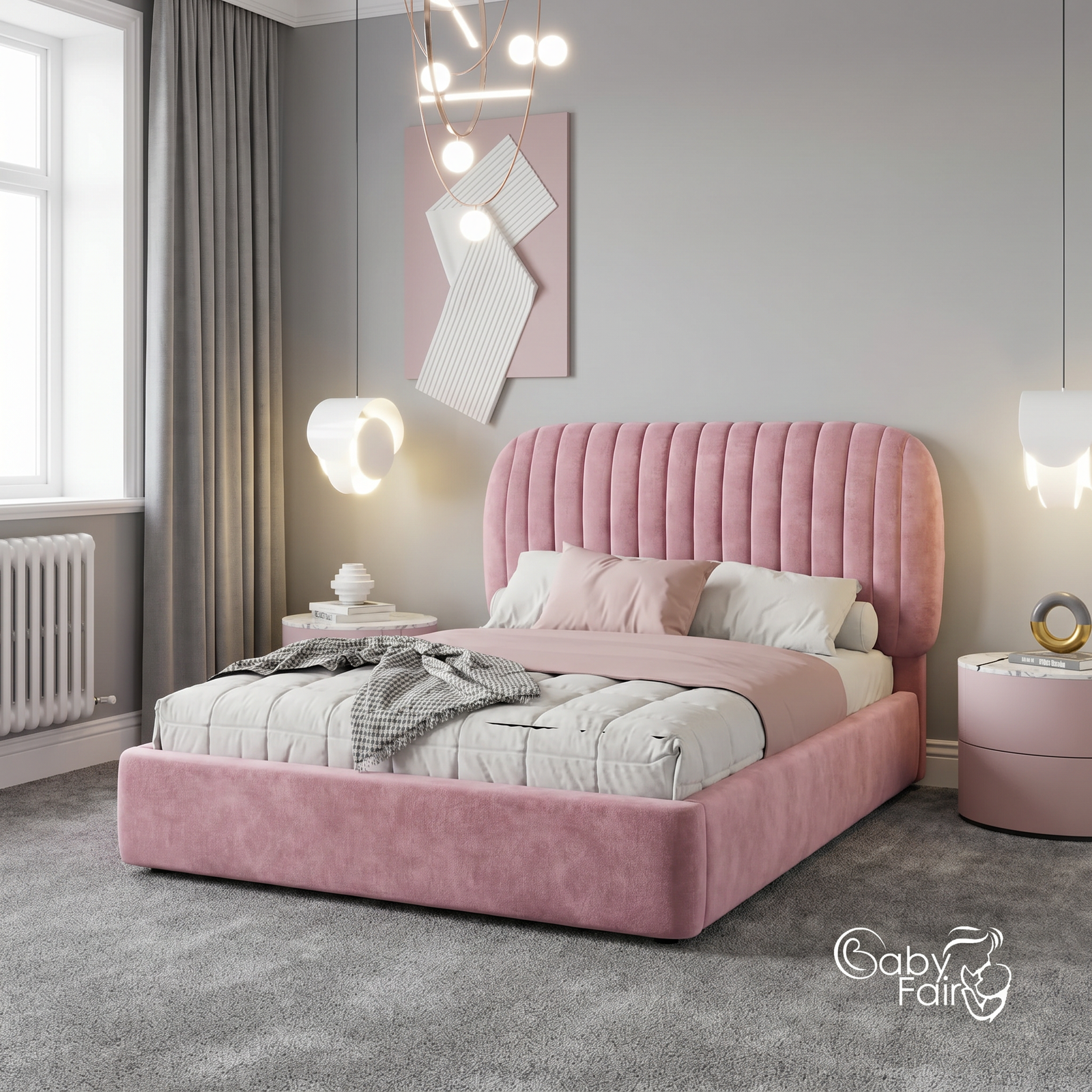freepik_use-the-provided-bed-imag_2874929406 Kids Bed with Gas Lift Storage & Channel Tufted Headboard - UK Handcrafted - Image 1