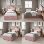 Kids Bed Frame – Elegant Arched Headboard Bed with Upholstered Base - UK Handcrafted - Image 2