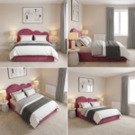 Elegant Kids Bed with Wavy Cloud Headboard – Modern Single Bed Frame | UK Handcrafted - Image 2