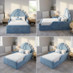 Royal Wing Luxury Kids Bed – Elegant Gas Lift Storage Frame - UK Handcrafted - Image 2