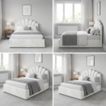 Royal Wing Luxury Beds – Scalloped Shell Bed with Gas Lift Storage - UK Handcrafted - Image 2