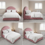 Kids Bed with Gas Lift Storage & Scalloped Shell Headboard - UK Handcrafted - Image 2