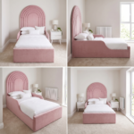 UK Handcrafted Kids Bed Frame – Gas Lift Storage & Arched Headboard - Image 2
