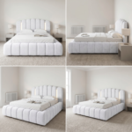 Brand New Elegant Luxury Beds – Special Designer Beds Velvet LED Integrated Puffy Cloud Frame - Image 2