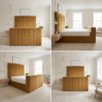 Brand New Elegant Luxury Special TV Bed – Velvet Channel Tufted Frame with Hidden TV Lift - Image 2