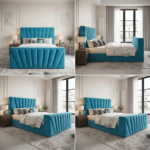 Brand New Special TV Bed – Velvet Ottoman Frame with Hidden TV Lift Mechanism - Image 2