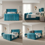 Elegant Luxury Special TV Bed – Velvet Channel Tufted Frame with Hidden TV Lift Mechanism - UK Handcrafted - Image 2