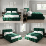 New Elegant Special Designer Beds – Velvet Line Beds Frame with Tufted Headboard - Image 2