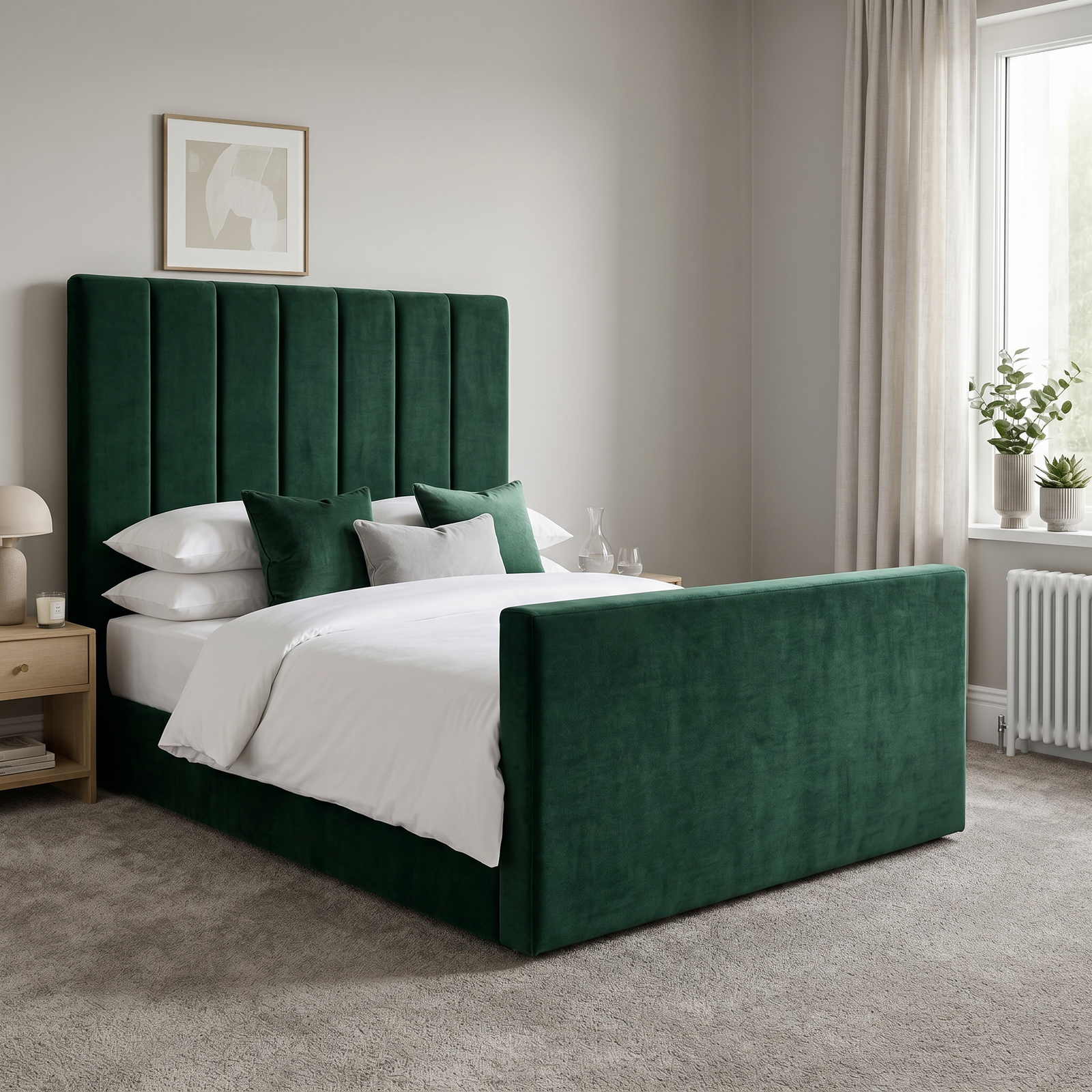 magnific__use-the-provided-bed-image-as-the-exact-base-refer__34116 Luxury Special TV Bed – Velvet Channel Tufted Ottoman Frame - UK Handcrafted - Image 1
