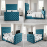Elegant Luxury Special TV Bed – Velvet Tufted Ottoman with Hidden TV Lift - UK Handcrafted - Image 2