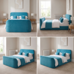 Luxury Special TV Bed – Velvet Curved Frame with Hidden Lift - UK Handcrafted - Image 2