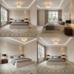 Brand New Elegant Wallmounted Beds – Luxury Beds Velvet Geometric LED Headboard Frame - Image 2