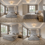 UK Handcrafted Elegant Luxury Beds – Full Wallmounted Beds with Tall Headboard with Side Mirrors & LED Backlighting - Image 2