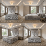 Brand New Elegant Luxury Beds – Wallmounted Beds with Tall Headboard with Side Mirrors - UK Handcrafted - Image 2