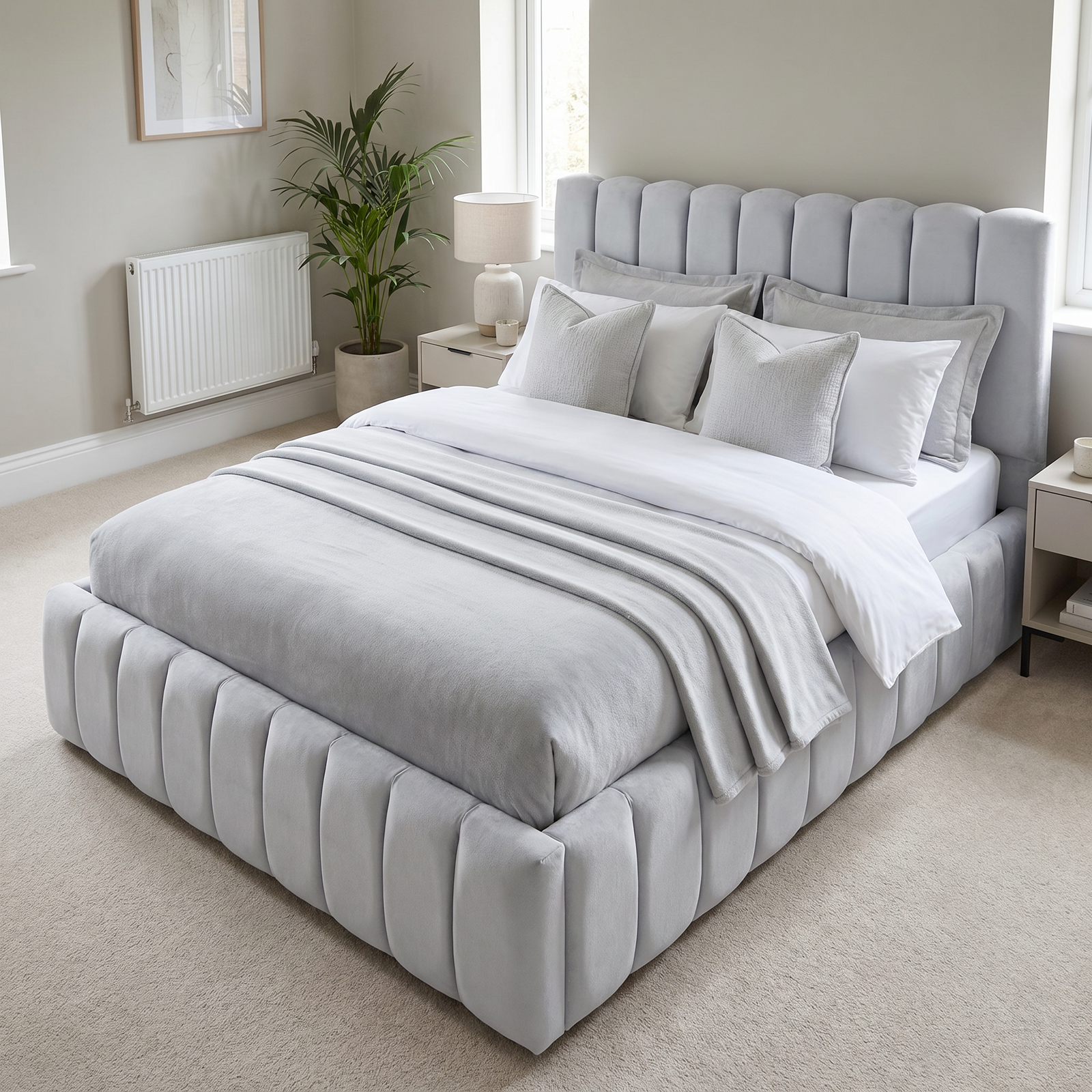 magnific_use-the-provided-bed-imag_2920461371 Elegant Luxury Beds – Special Designer Beds Velvet Channel Tufted Frame - Image 1