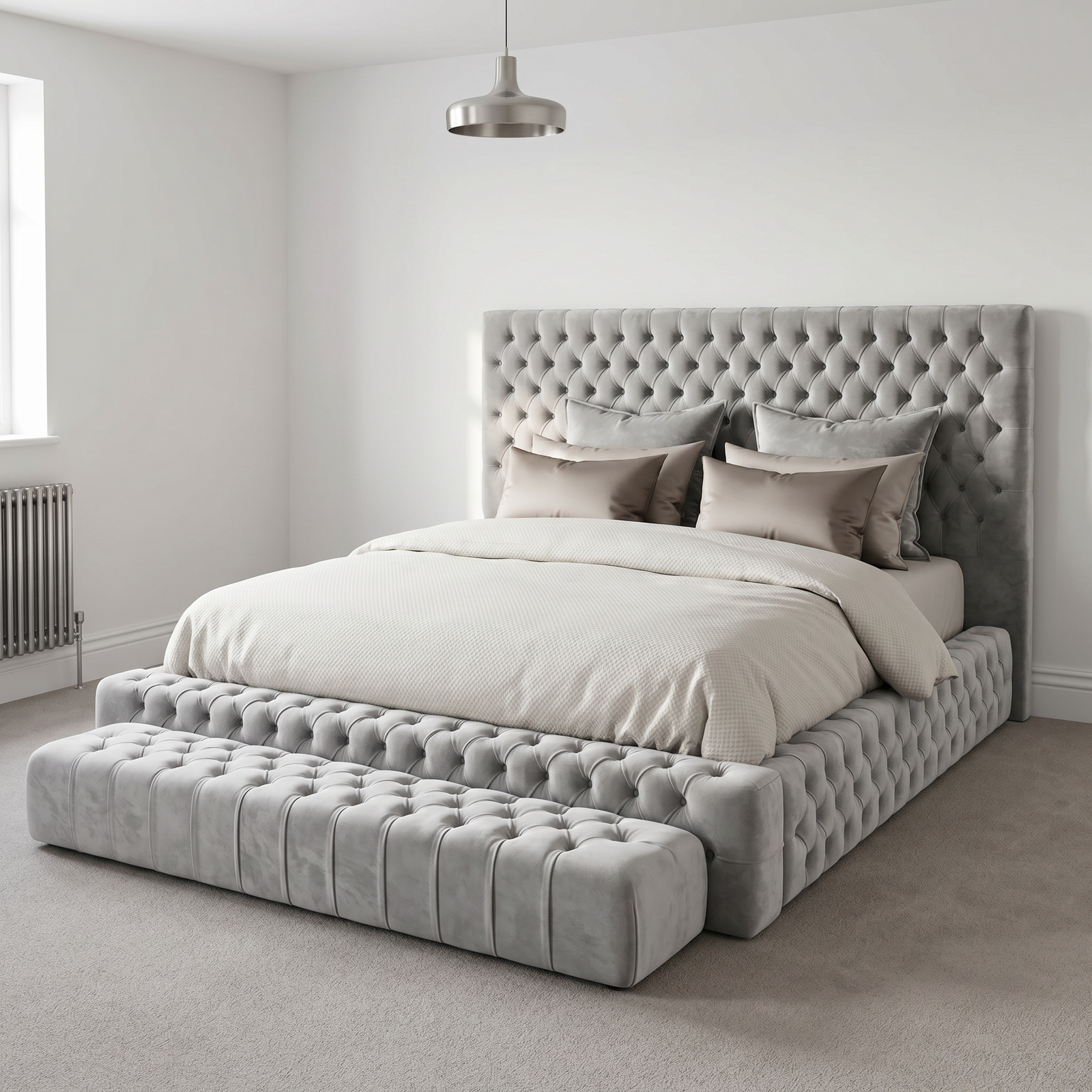 magnific_use-the-provided-bed-imag_2963033207 Brand New Elegant Luxury Beds – Chesterfield Deep Button Tufted Frame with Bench - Image 1