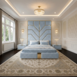 Brand New Elegant Wallmounted Beds – Luxury Beds with Full Tall Headboard & Gold Frame