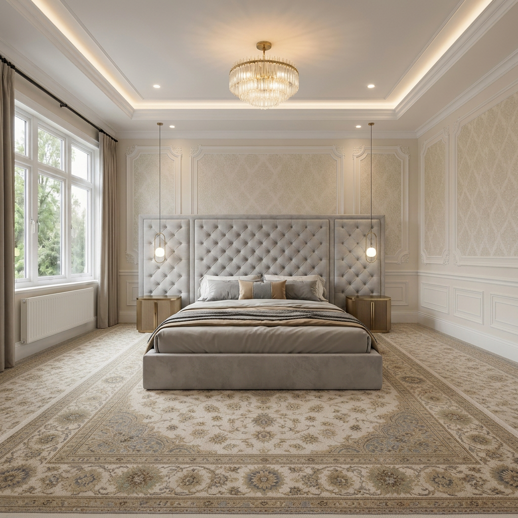 magnific_use-the-provided-room-ref_2962946327 Brand New Elegant Luxury Beds – Wallmounted Beds with Integrated Nightstands & Long Width Headboard - Image 1