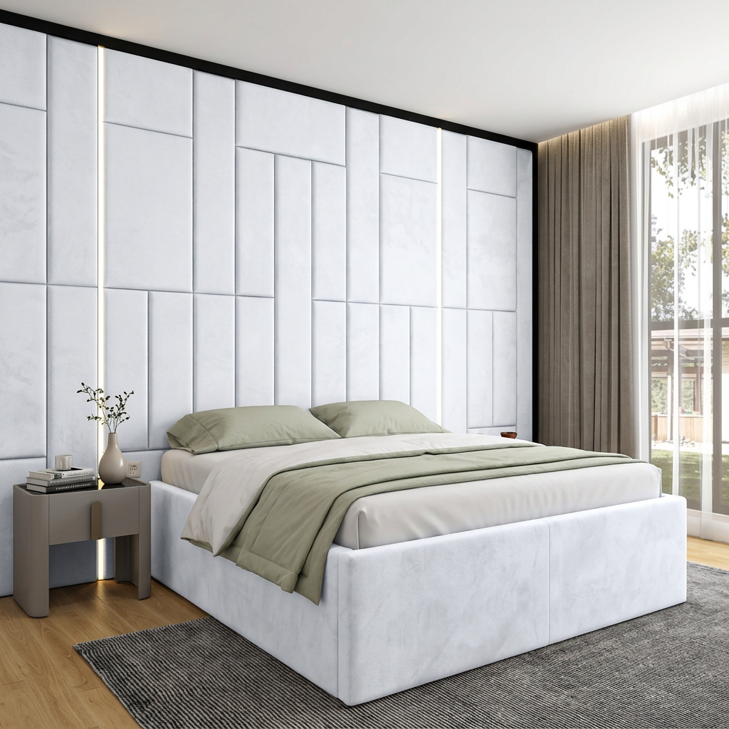 magnific_use-the-provided-room-ref_2963135121 Elegant Full Wallmounted Headboard Beds – Luxury Beds with Integrated LED Lighting & Ottoman Storage - UK Handcrafted - Image 1